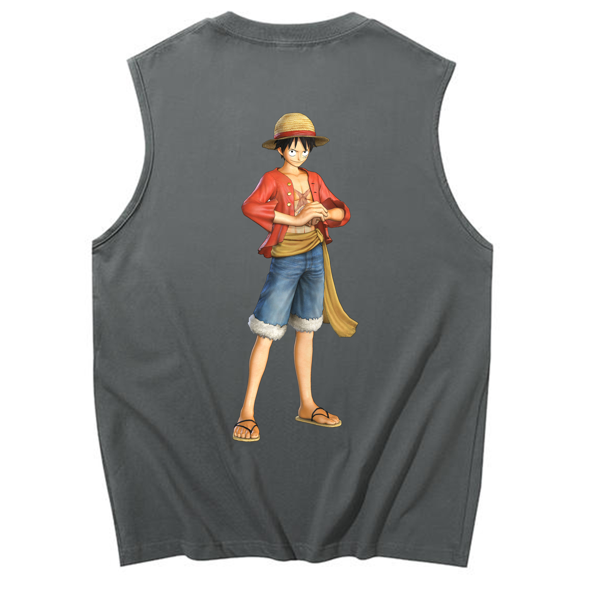 ワンピース モンキー・D・ルフィ ONE PIECE Monkey D. Luffy コットン100％タンクトップ（背面プリント）